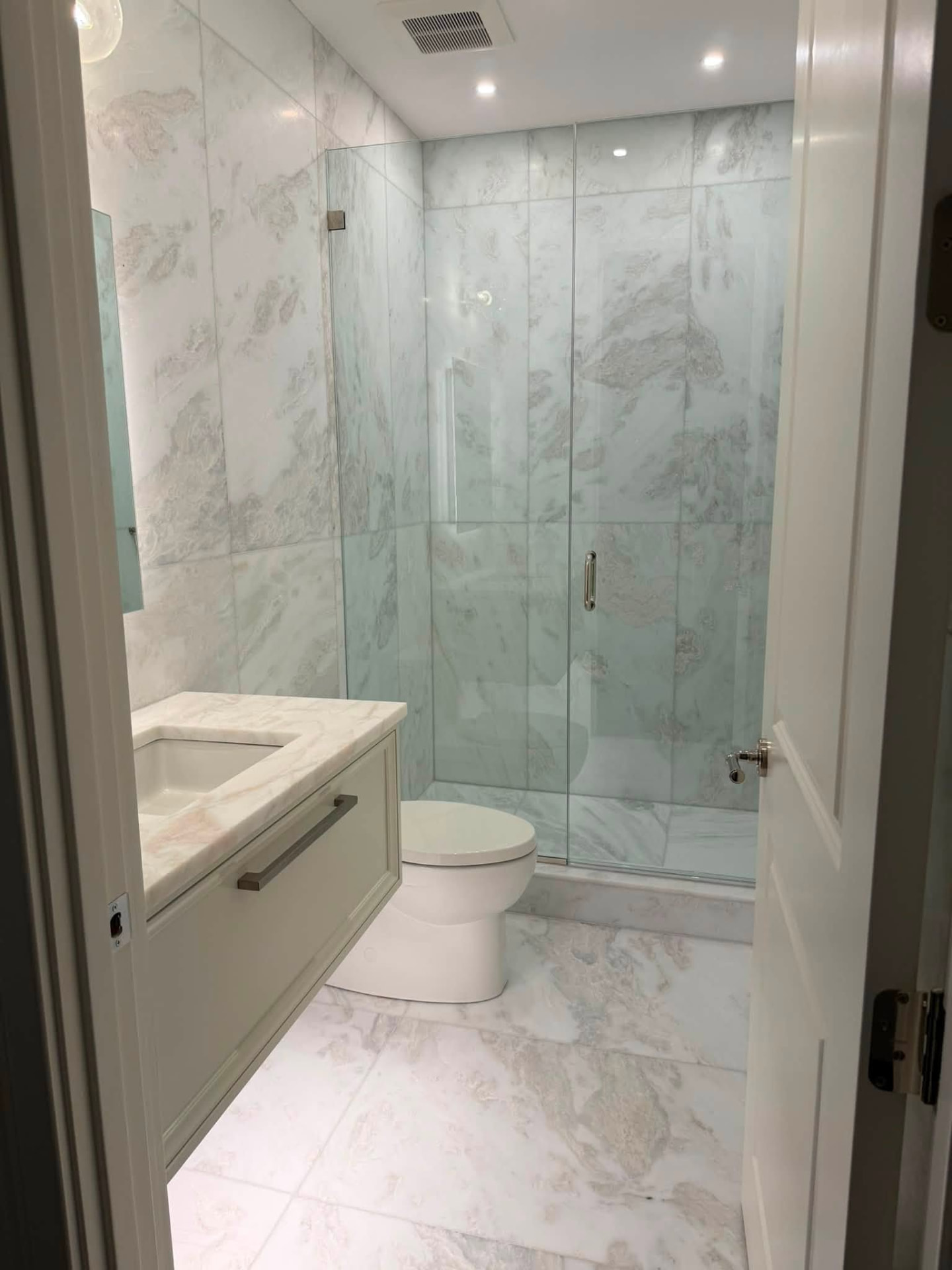 Marble Bathroom — professional cleaning result by SS Cleaning Service in Framingham, MA